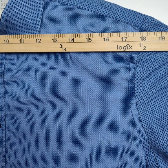 CON.STRUCT Button-Up Shirt Men's XL 17-17 1/2 34-35 Blue Slim Fit Stretch - Picture 3 of 8